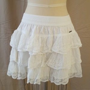 Hollister Lace 3-Tiered Mini Skirt